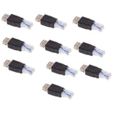 Maxbell 10 Pieces USB Female to Ethernet RJ45 Male Adapter Socket Network Connector