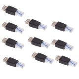 Maxbell 10 Pieces USB Female to Ethernet RJ45 Male Adapter Socket Network Connector