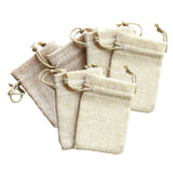 Maxbell 6pse Drawstring Burlap Bags - Jute Candy Pouches Wedding Favor for Present, Snacks, Jewelry, Souvenir, Travel, Celebration