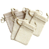 Maxbell 6pse Drawstring Burlap Bags - Jute Candy Pouches Wedding Favor for Present, Snacks, Jewelry, Souvenir, Travel, Celebration