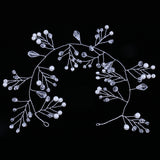 Maxbell Silver Pearls Beads Vine Headband Tiara Wedding Prom Bridal Hair Accessory