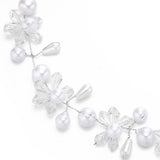 Maxbell Silver Pearls Beads Vine Headband Tiara Wedding Prom Bridal Hair Accessory