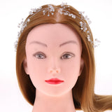 Maxbell Silver Pearls Beads Vine Headband Tiara Wedding Prom Bridal Hair Accessory