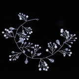 Maxbell Silver Pearls Beads Vine Headband Tiara Wedding Prom Bridal Hair Accessory