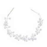 Maxbell Silver Pearls Beads Vine Headband Tiara Wedding Prom Bridal Hair Accessory
