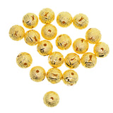 Maxbell 20Pcs 12mm Hollow Filigree Brass Round Loose Spacer Beads DIY Jewelry Making