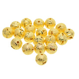 Maxbell 20Pcs 12mm Hollow Filigree Brass Round Loose Spacer Beads DIY Jewelry Making