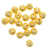 Maxbell 20Pcs 12mm Hollow Filigree Brass Round Loose Spacer Beads DIY Jewelry Making