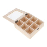 Maxbell Wooden Jewelry Case Necklace Bracelet Earrings Storage Box Jewelry Holder Pad for Home Stores Glass Cover