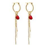 Maxbell Long Drop Linear Tassel Earrings Elegant Diamond Dangle Earrings for Women Lady Decor Jewelry