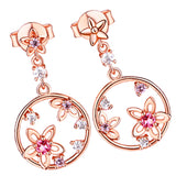 Maxbell Dangle Drop Earrings Elegant Flower Ring Earrings Decoration Jewelry for Wedding Party Daily Life