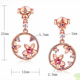 Maxbell Dangle Drop Earrings Elegant Flower Ring Earrings Decoration Jewelry for Wedding Party Daily Life