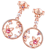 Maxbell Dangle Drop Earrings Elegant Flower Ring Earrings Decoration Jewelry for Wedding Party Daily Life