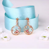 Maxbell Dangle Drop Earrings Elegant Flower Ring Earrings Decoration Jewelry for Wedding Party Daily Life