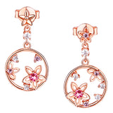 Maxbell Dangle Drop Earrings Elegant Flower Ring Earrings Decoration Jewelry for Wedding Party Daily Life