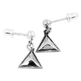 Maxbell Korea 925 Sterling Silver Triangular Faceted Glitter Earrings Women Jewelry