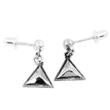 Maxbell Korea 925 Sterling Silver Triangular Faceted Glitter Earrings Women Jewelry