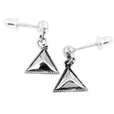 Maxbell Korea 925 Sterling Silver Triangular Faceted Glitter Earrings Women Jewelry