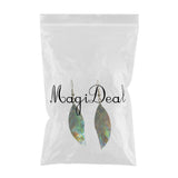 Maxbell Natural Shell Leaf Dangle Earrings Boho Green Leave Drop Jewelry Accessory for Women - 1.6 x 0.6 inch