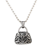 Maxbell Stainless Steel Purse Shape Perfume Bottle Necklace Essential Oil Necklace/Ashes Urn Pendant Necklace with Chain 75cm, A Perfect Gift for Women Men