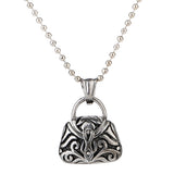 Maxbell Stainless Steel Purse Shape Perfume Bottle Necklace Essential Oil Necklace/Ashes Urn Pendant Necklace with Chain 75cm, A Perfect Gift for Women Men