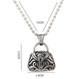 Maxbell Stainless Steel Purse Shape Perfume Bottle Necklace Essential Oil Necklace/Ashes Urn Pendant Necklace with Chain 75cm, A Perfect Gift for Women Men