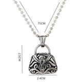 Maxbell Stainless Steel Purse Shape Perfume Bottle Necklace Essential Oil Necklace/Ashes Urn Pendant Necklace with Chain 75cm, A Perfect Gift for Women Men