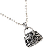 Maxbell Stainless Steel Purse Shape Perfume Bottle Necklace Essential Oil Necklace/Ashes Urn Pendant Necklace with Chain 75cm, A Perfect Gift for Women Men