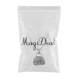 Maxbell Stainless Steel Purse Shape Perfume Bottle Necklace Essential Oil Necklace/Ashes Urn Pendant Necklace with Chain 75cm, A Perfect Gift for Women Men