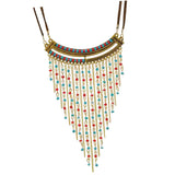 Maxbell Womens Ethnic Tribal Necklace Boho Beads Tassels Chain Necklaces Choker - Long Belly Dance Bohemian Jewelry