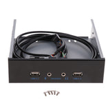 Maxbell 5.25'' Optic Front Panel USB Hub With Dual USB2.0 2Ports & HD AUDIO port 9Pin