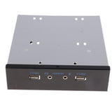 Maxbell 5.25'' Optic Front Panel USB Hub With Dual USB2.0 2Ports & HD AUDIO port 9Pin
