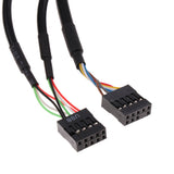 Maxbell 5.25'' Optic Front Panel USB Hub With Dual USB2.0 2Ports & HD AUDIO port 9Pin
