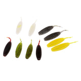 Maxbell 10x Fake Maggot Baits Grub Soft Silicone Baits Floating Worm Fishing Lures 9cm for Crappie Bass Trout Sunfish