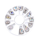 Maxbell 12 Pieces 3D Nail Art Rhinestone Nails Charms Sticker Glitter Manicure Tips for Nails,Natural Nails,Acrylic UV Gel Nail,Artificial Nails