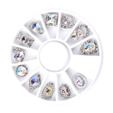 Maxbell 12 Pieces 3D Nail Art Rhinestone Nails Charms Sticker Glitter Manicure Tips for Nails,Natural Nails,Acrylic UV Gel Nail,Artificial Nails