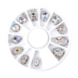 Maxbell 12 Pieces 3D Nail Art Rhinestone Nails Charms Sticker Glitter Manicure Tips for Nails,Natural Nails,Acrylic UV Gel Nail,Artificial Nails