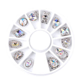 Maxbell 12 Pieces 3D Nail Art Rhinestone Nails Charms Sticker Glitter Manicure Tips for Nails,Natural Nails,Acrylic UV Gel Nail,Artificial Nails