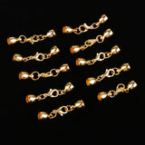 Maxbell 10 Pieces Copper Gold Bell Shape Leather Cord End Cap Tips for 5mm Cord with Lobster Clasps Jewelry Findings for DIY Bracelet Necklace