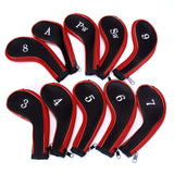 Maxbell 10 Golf Clubs Iron Set Headcovers Head Cover Red/Black