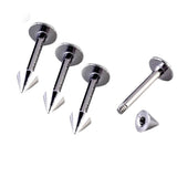 Maxbell 4Pcs 16G Stainless Steel Lip Labret Ring Spike Cone Stud Piercing Silver