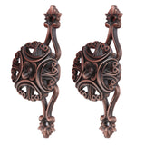 Maxbell 2x Flower Design Curtain Tiebacks Door Wall Mount Hanger Holder -Red copper