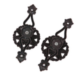 Maxbell 2x Flower Design Curtain Tiebacks Door Wall Mount Hanger Holder -Red copper