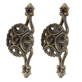 Maxbell 2x Flower Design Curtain Tiebacks Door Wall Mount Hanger Holder -Bronze