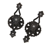 Maxbell 2x Flower Design Curtain Tiebacks Door Wall Mount Hanger Holder -Bronze