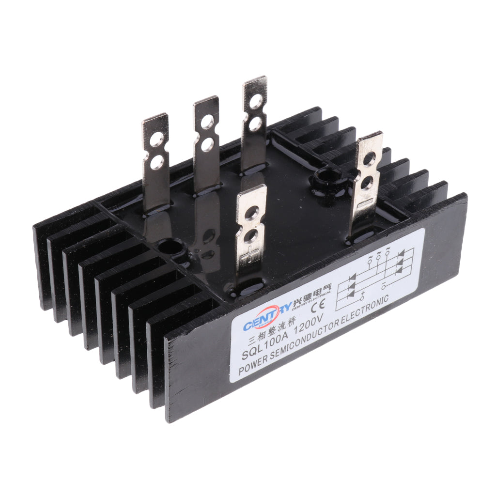 Heschen SQL-100A driefasige diode-gelijkrichter brug, 5 klemmen, 100 A Heschen SQL-100A driefasige diode-gelijkrichter brug, 5 klemmen, 100 A