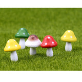 Maxbell 10pcs Miniature Dollhouse Fairy Garden Wood Landscape Mushroom Decor Red