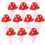 Maxbell 10pcs Miniature Dollhouse Fairy Garden Wood Landscape Mushroom Decor Red