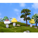 Maxbell 10pcs Miniature Dollhouse Fairy Garden Wood Landscape Mushroom Decor Red