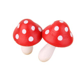 Maxbell 10pcs Miniature Dollhouse Fairy Garden Wood Landscape Mushroom Decor Red